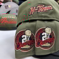 Image 3 of New Era 59Fifty Olive - Black Script 2x Champs 