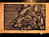 Image 3 of Prairie Wolf (Woodcut)