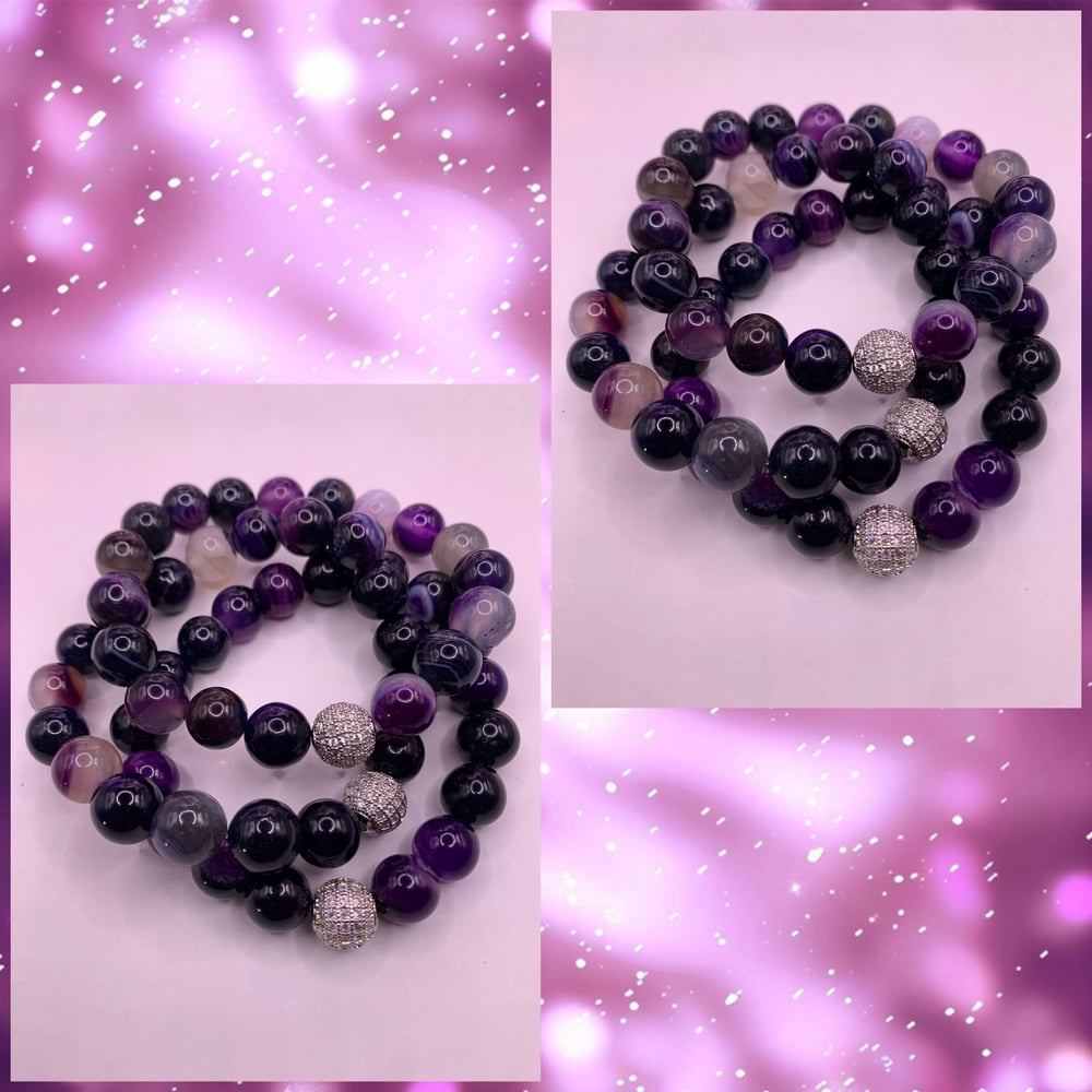 Image of Silver The Raven Beaeded Bracelet (1pc)