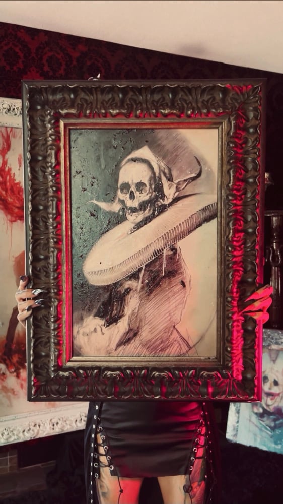 Image of ‘ELEGY IN SILK AND BONE’ [ Unique Print - { 1/1 } ] Hand Embellished Museum Archival Print 