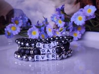 Image 2 of #1 Dad  Bracelet/Gemstone Stretch Bracelet | Father's Day Bracelets