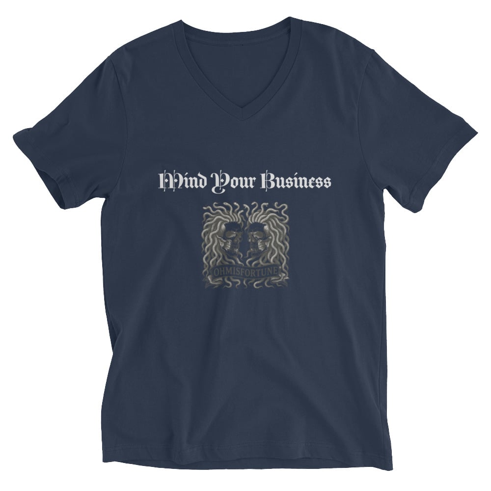 Image of Mind your Business Unisex Short Sleeve V-Neck T-Shirt-Jadeja