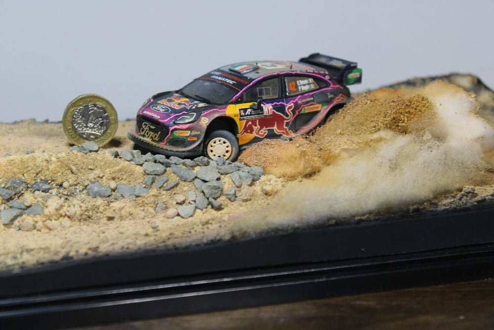 Image of Rally Diorama 1/43 scale Breen Rally Acropolis Ford Puma Rally 1 Art Piece WRC