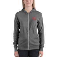 Image 2 of Women's Zip-Up Hoodie - Red Logo