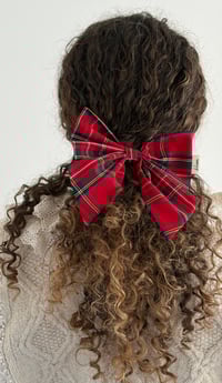 Image 2 of Red tartan hairbow