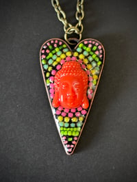 Image 1 of On hold Buddha Heart Necklace - Orange 