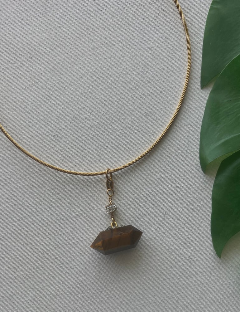 Image of MONA • Tiger's Eye Circle Necklace