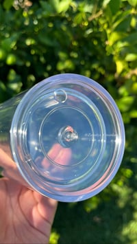 Image 2 of 24oz Clear Acrylic DoubleWall Pre-Drilled Tumbler 