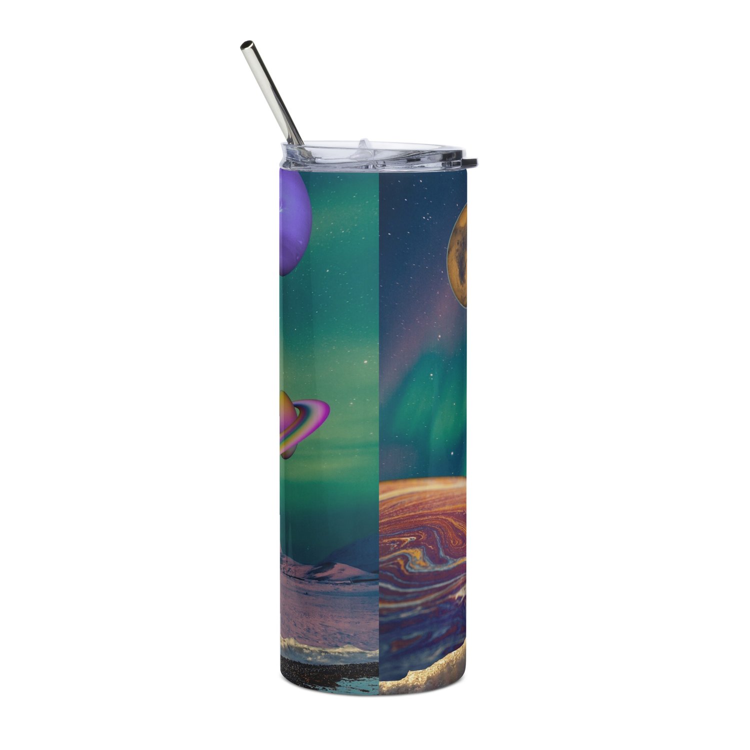 Image of Cat Flying through Space - Stainless Steel Tumbler - 20 oz