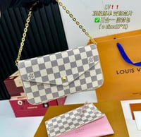 Image 1 of LV Damier Azur Félicie Pochette white