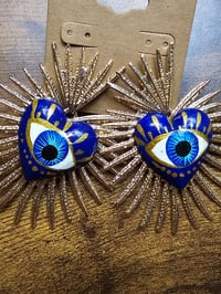 Image 1 of Aretes Artesanal Ojo Azul(handmade)