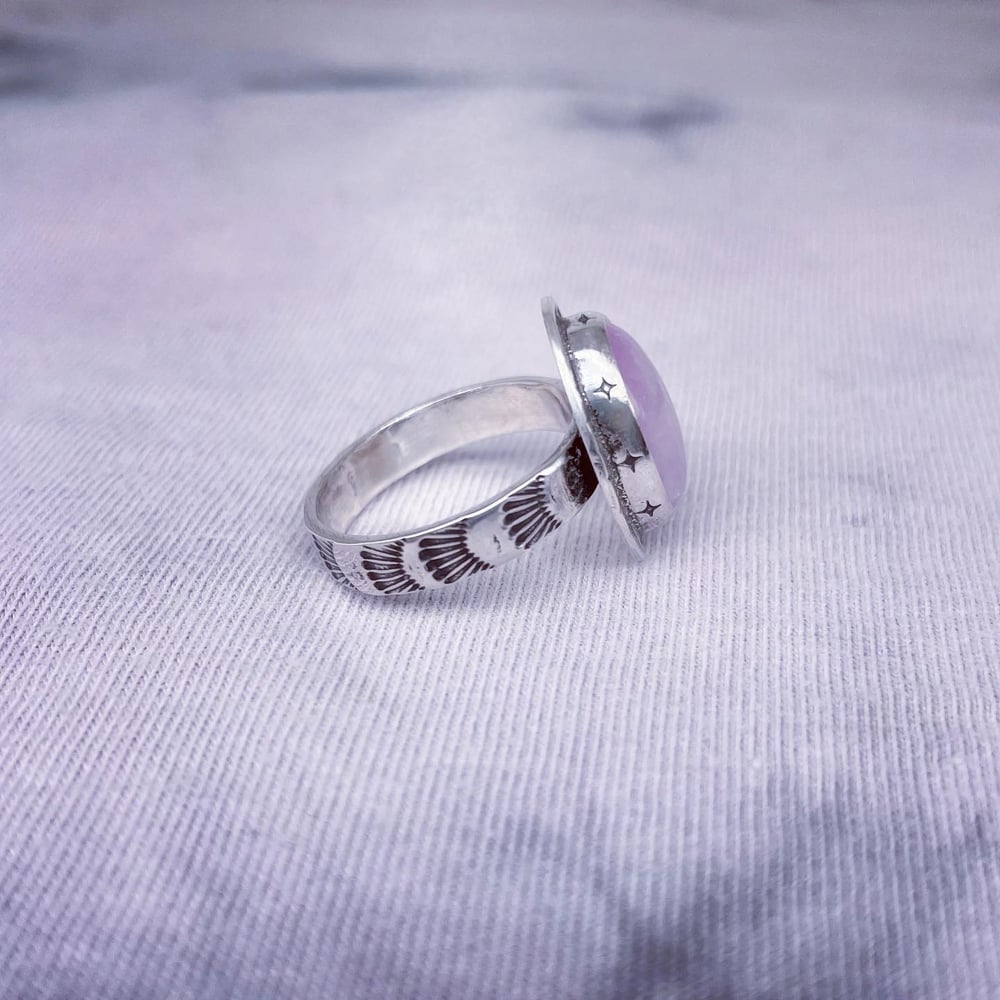 Handmade Sterling Silver Pink Kunzite Ring 