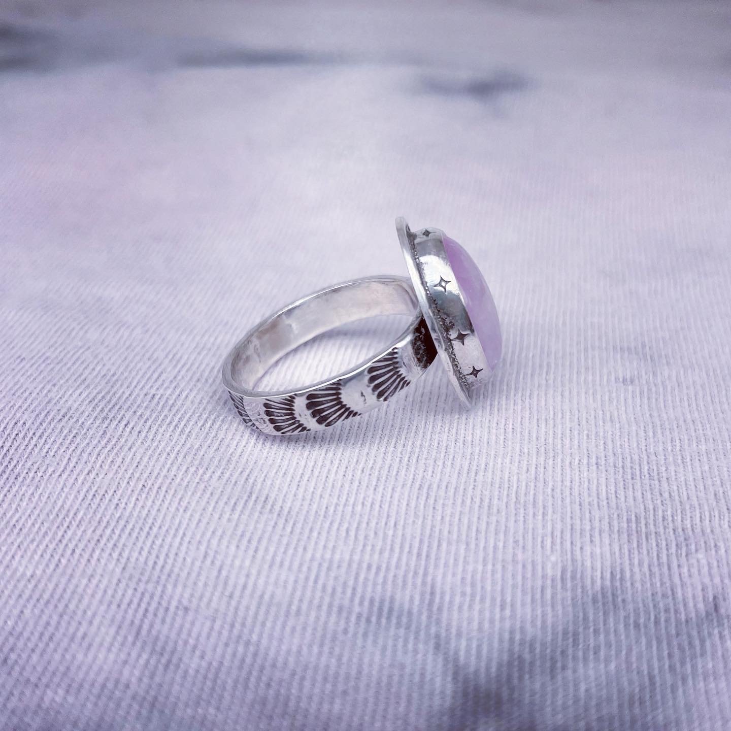 Image of Handmade Sterling Silver Pink Kunzite Ring 