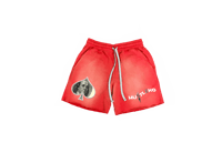 HK Acid Wash Shorts - Red