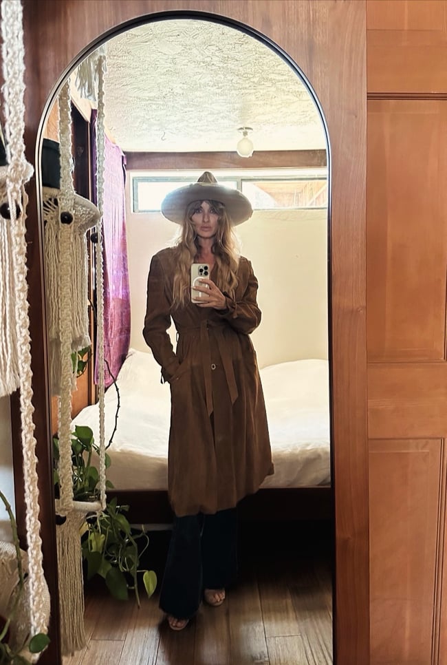late 1960s softest suede belted trench coat jacket leather 