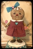 Gingerbread Girl folk Art doll character candy container