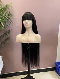 Image 3 of Fringe wig |Indian hair| straight hair| 3 x1 lace wig | 250% density 