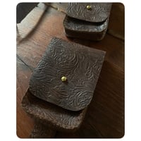 Image 3 of Embossed Dark Brown Leather Bandolier