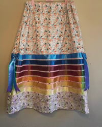 Image 1 of ribbon skirt- blue to brown 