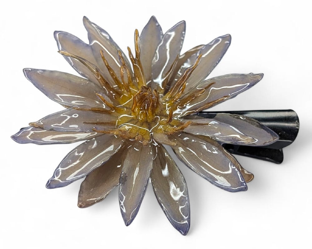 Image of Waterlily Hair Clip (Blues & Purple)