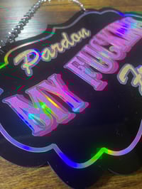 Image 2 of Pardon my Fucking French hanging ornate plaque