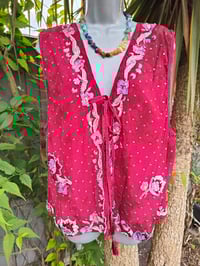 Image 1 of Mykonos sari jewel oversized waistcoat / top 10-18 red tie dye