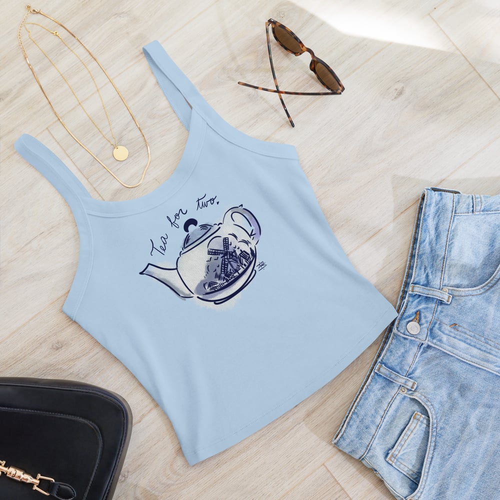 Tea for Two Women’s micro-rib tank top