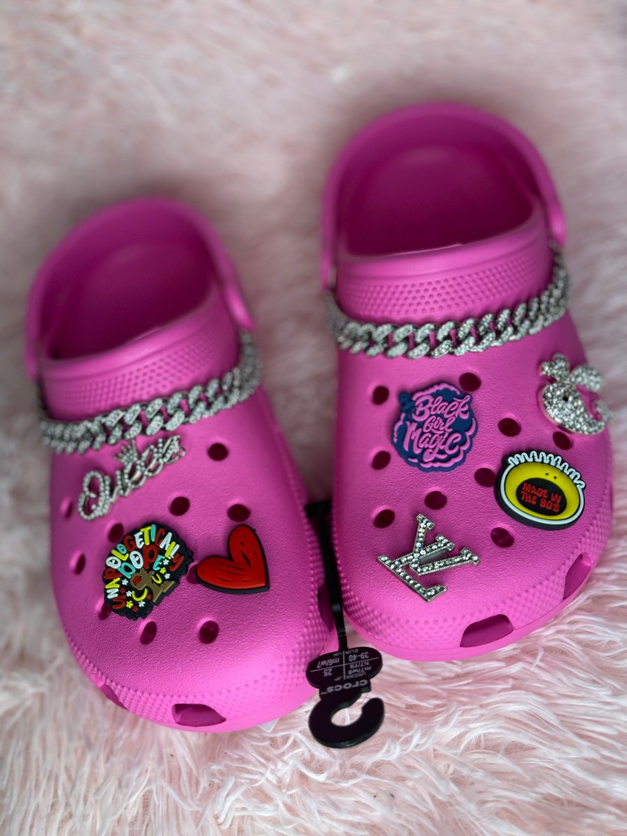Custom Bling Crocs full Bling -   Crocs fashion, Crocs jibbitz ideas,  Crocs with charms