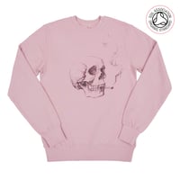 Image 1 of Smoking Skull Unisex Purple Rose Sweatshirt (Organic)