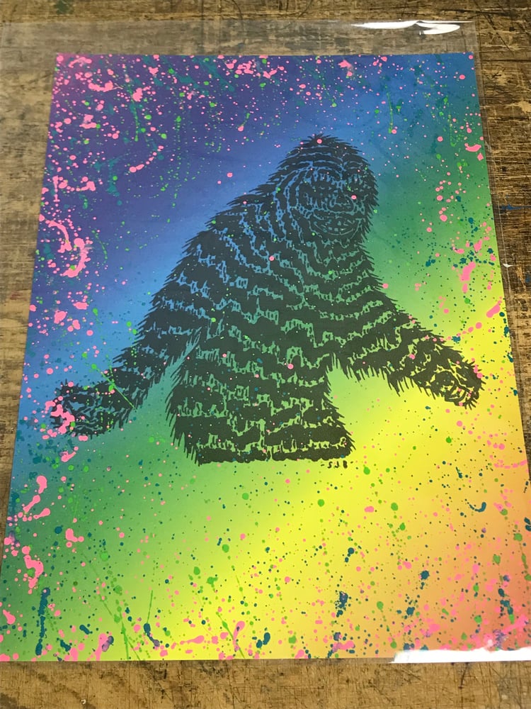 Image of 1 OF 1. SQUATCH SPLATTER PRINT