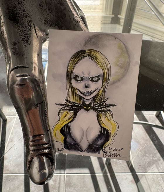 Image of Hand Drawn Trading Card Jackie Skellington 