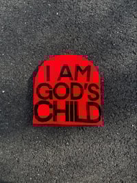 Image 1 of “I AM GOD’S CHILD” Satin Lined Red Beanie