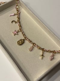 Pink laced Charm Necklace
