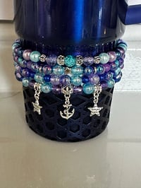Image 1 of Star Shine Tumbler Blue and Purlple Mermaid Vibe Tumbler Bracelet Stack