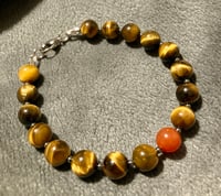 Image 4 of Tiger Eye and Carnelian with Hematite - Size 7.0