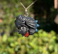 Image 3 of Sterling Silver Night Dragon Necklace with White CZ