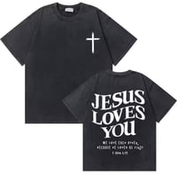 Image 1 of Vintage Christian Jesus Shirt (Jesus Loves You V3)