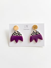 Paire de boucles d’oreilles céramique PETALAMA violet