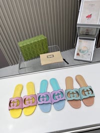 Image 2 of GG Color Block Suede Slides
