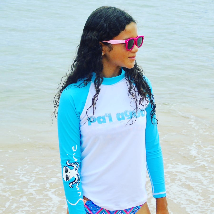 Image of Rash Guard Light Blue UPF 50+