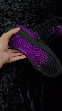 Image 2 of Black Glitter Purple Bottom Air Force 1