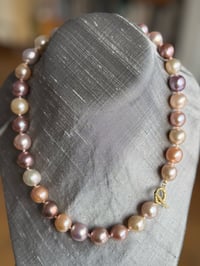 Image 2 of Freshwater Edison Pearl Necklace Bamboo 18k 