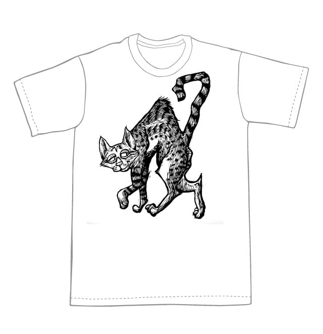 Naughty Cat T-Shirt (A1) **FREE SHIPPING**