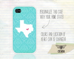 Image of Blue Damask State Love iPhone Case (0082)