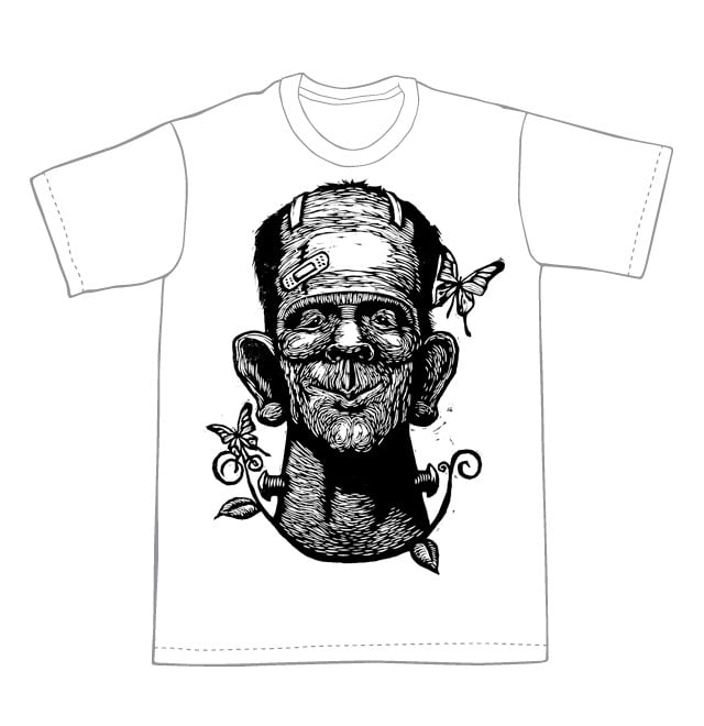 Frankenstein with butterflies T-Shirt (B1) **FREE SHIPPING**