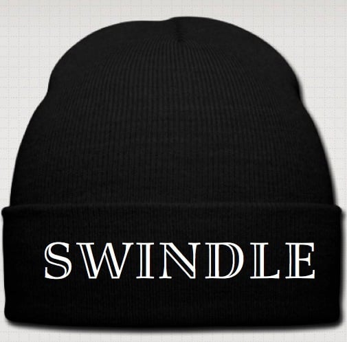 Image of "Swindle" Black Knit Cap Balmain Font Inspired 