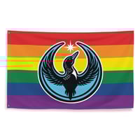 Minnesota Rebel Loon Flag - Rainbow Pride (6 Stripe Simplified)