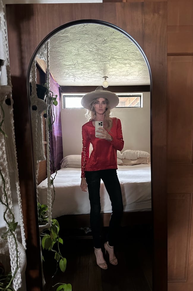 1970s velvet glam rocker shirt with buttons down the sleeves