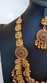 Image 7 of Dharti- Heavywork Temple Jewelry Necklace Set Goddess Laxmi 