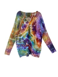 Image 2 of 1XL/2XL Forager Pocket Sweater in Earthy Rainbow Geode Ice Dye